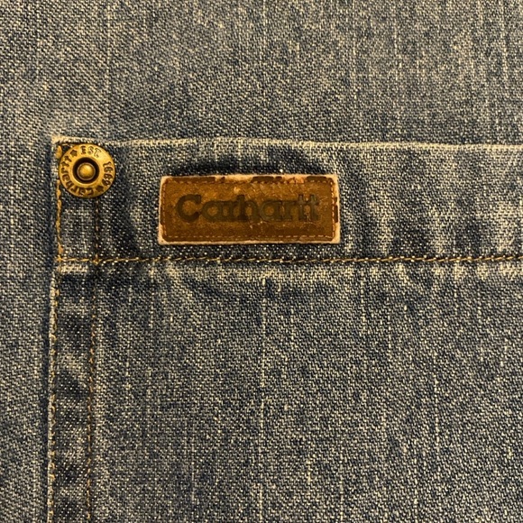 Carhartt Blue Heavy Denim Button Down Shirt Men’s Size 2XL(See Photos For Flaws) - Picture 3 of 7